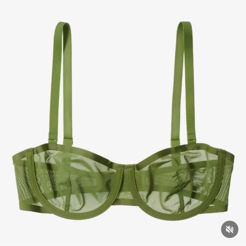 CUUP Mesh Balconette Bra - Grass 32C